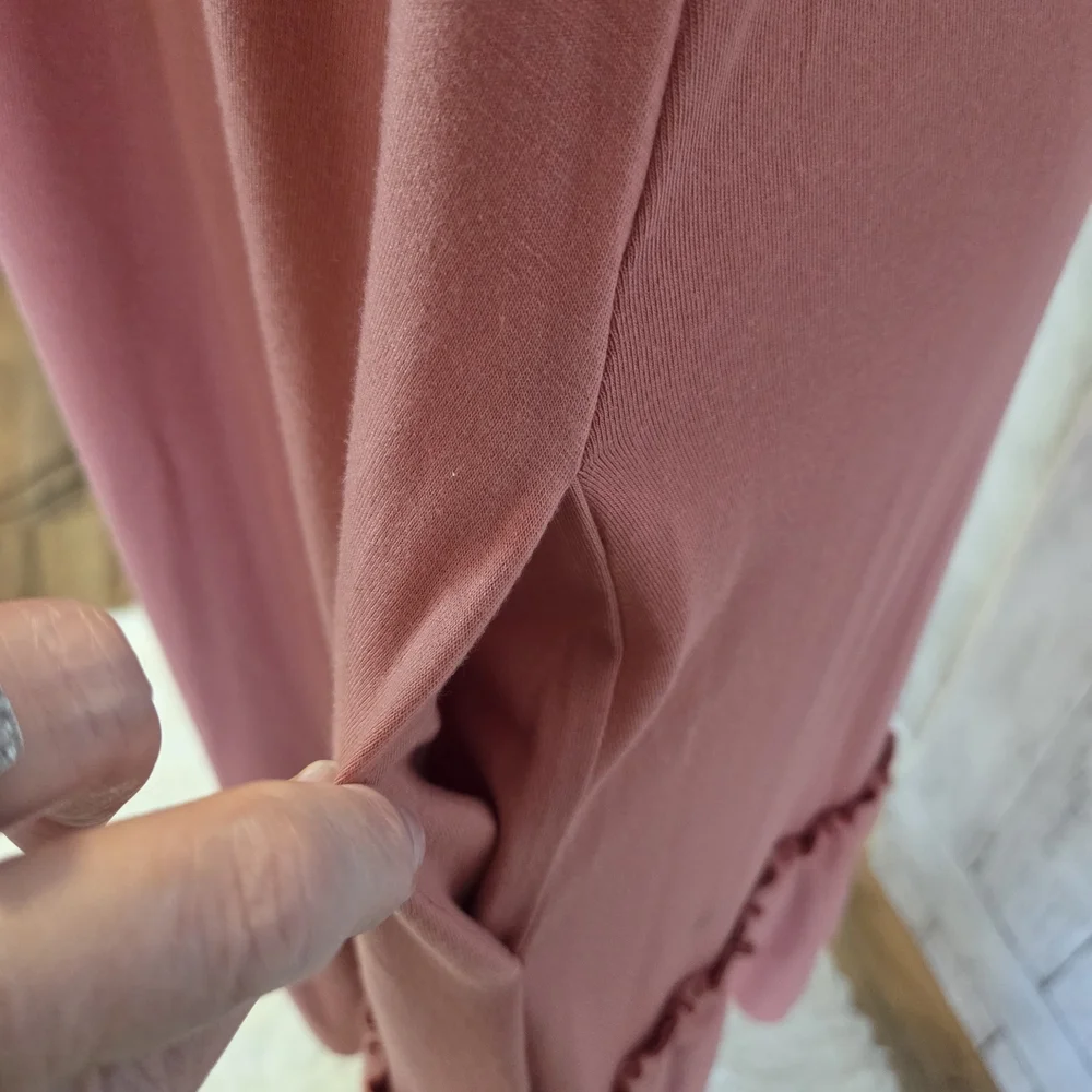 Zenana Outfitters Dusty Rose Ruffle-Tier Midi Dress - Picture 4 of 7